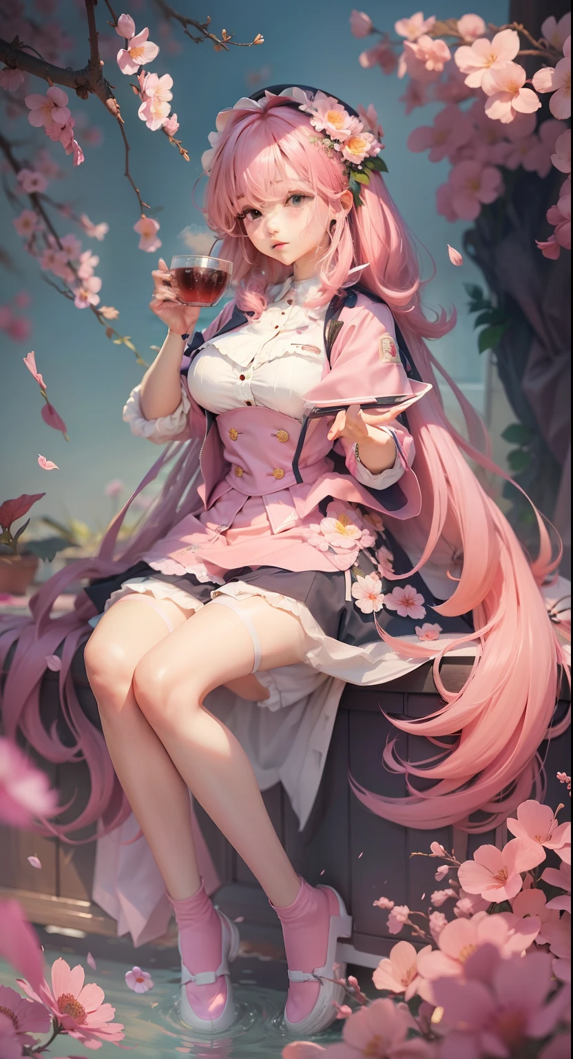 Morning flower sea pink hair JK uniform