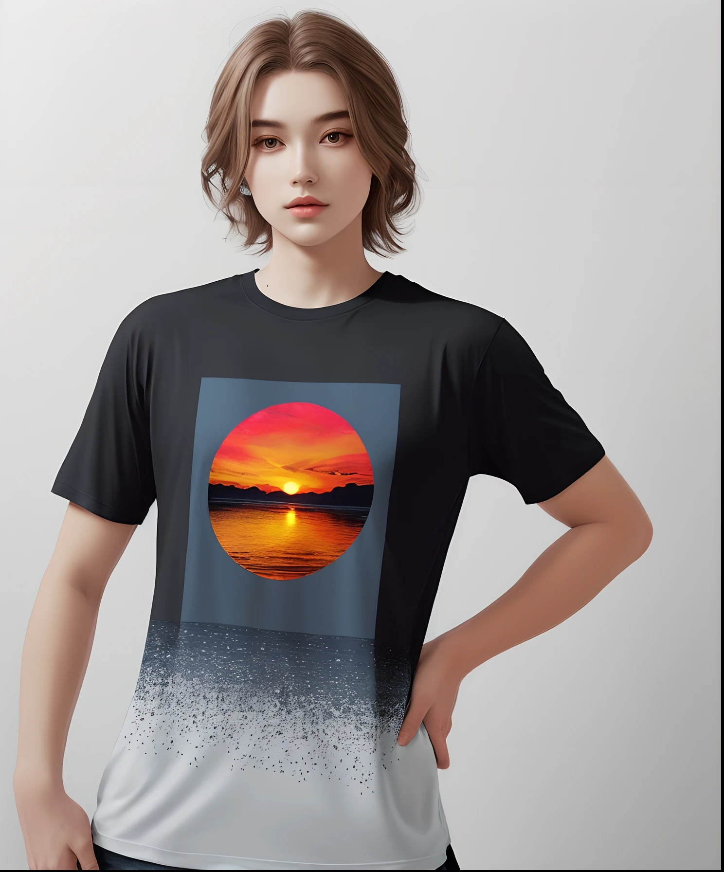 tee shirt，Beautiful，flat drawing，designs