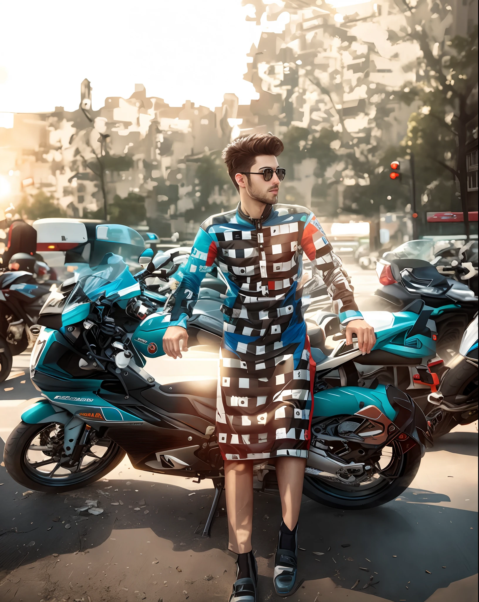 Superbike , ultra realistic, realistic, future city