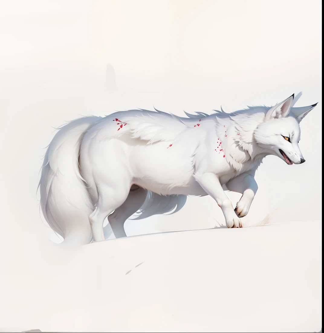 No background is required,White fox,Let it open its eyes,Make its limbs stronger
