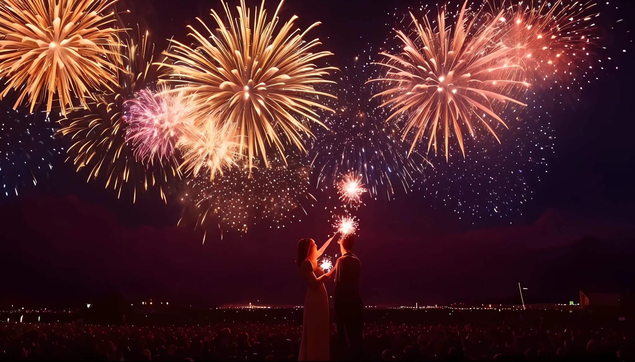 sparklers、landscapes、Summer Festivals、4K、top-quality、masterpiece、Fireworks Festival、tradition、natta、Scenic、