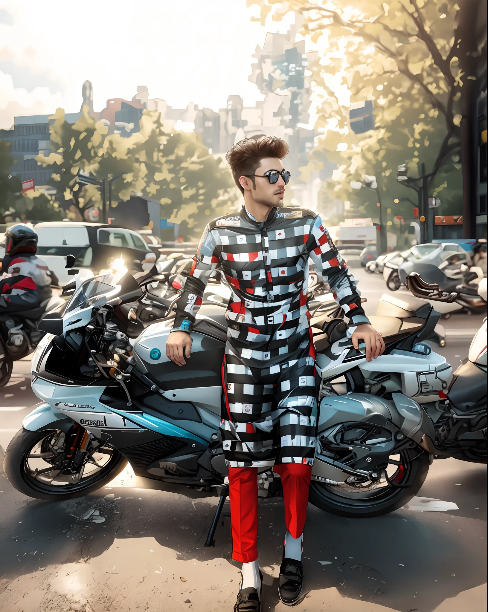 Superbike , ultra realistic, realistic, future city