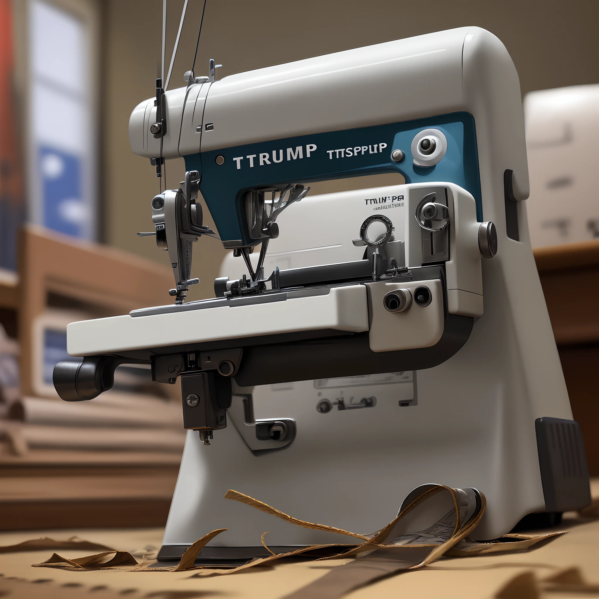 Trump stepped on the sewing machine