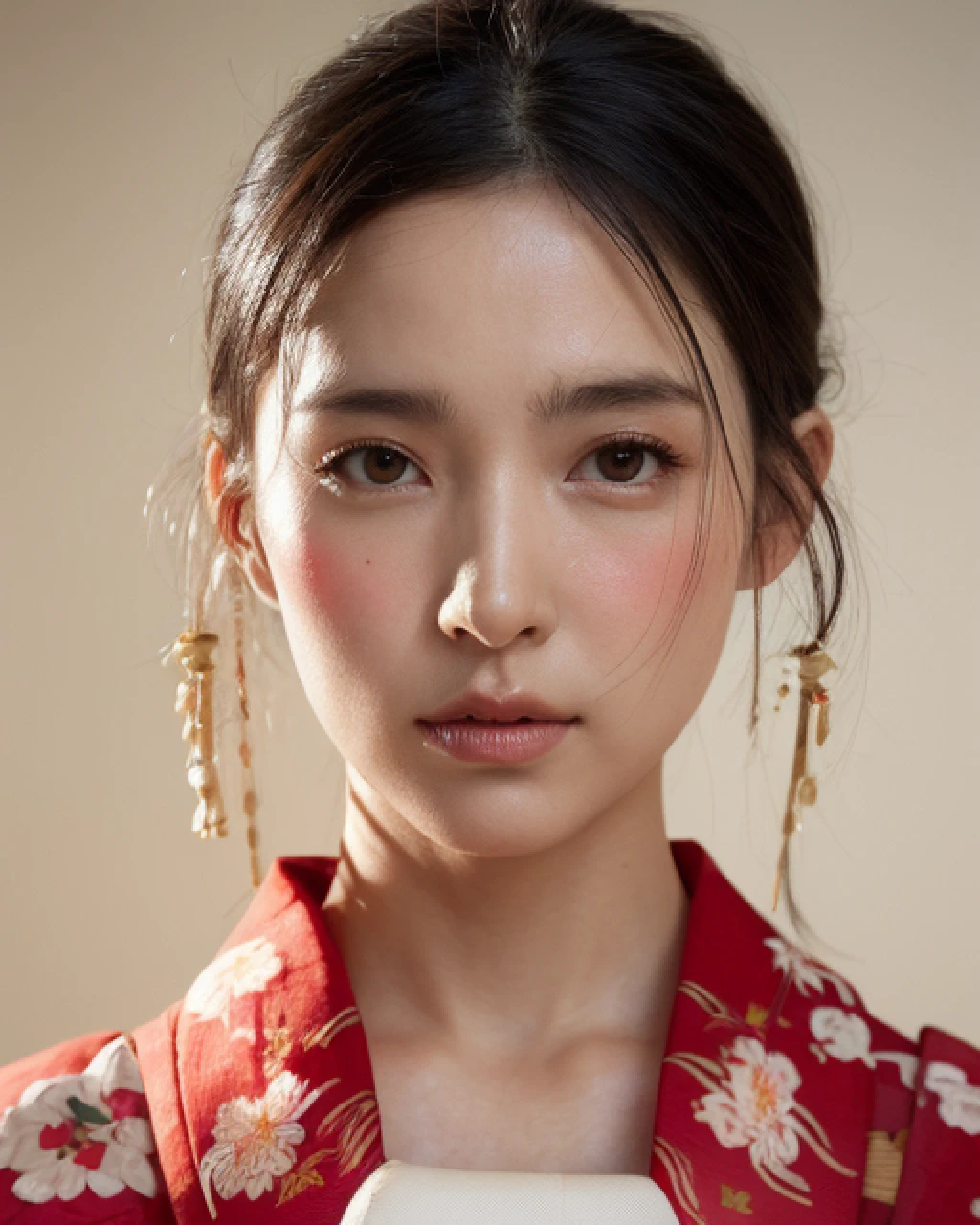 (8k:1.27), best quality, masterpiece, ultra highres:1.2) Photo of Pretty Japanese woman
(beautiful:1.1) (samurai woman:1.1) samurai, (kimono:1.61) (fabric cloth:1.21) (detailed face:1.1) holding blade, intricate elegant, fantasy, detailed, ometric by greg rutkowski and alphonse mucha, gradient lighting