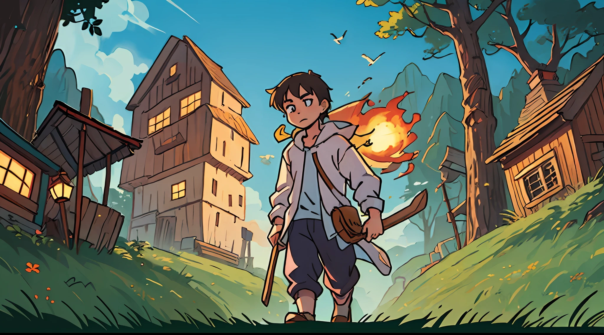 one man managed to hold ontoa wooden plank anime style --auto --s2