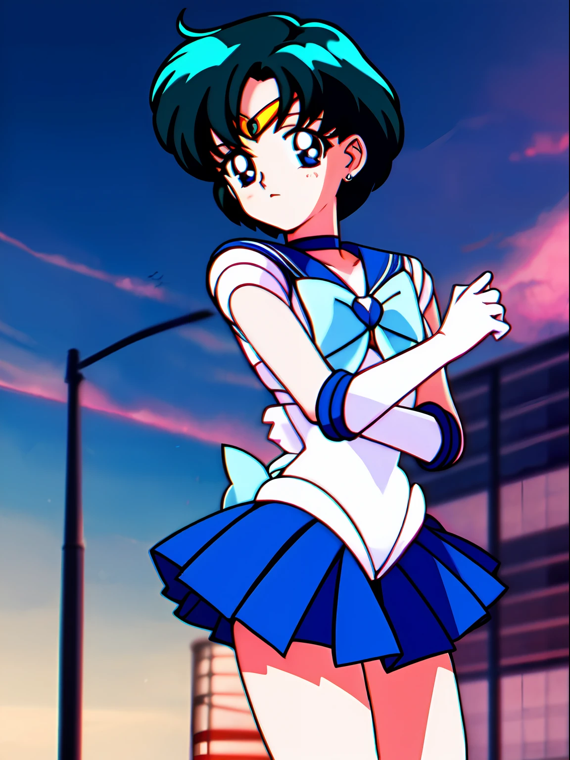 Kizi（Sailor_Mercury），（full bodyesbian：1.7），（solo：1.7），Highest image quality，HighestQuali，8K photography，4 k hd wallpaper，Noise-free map