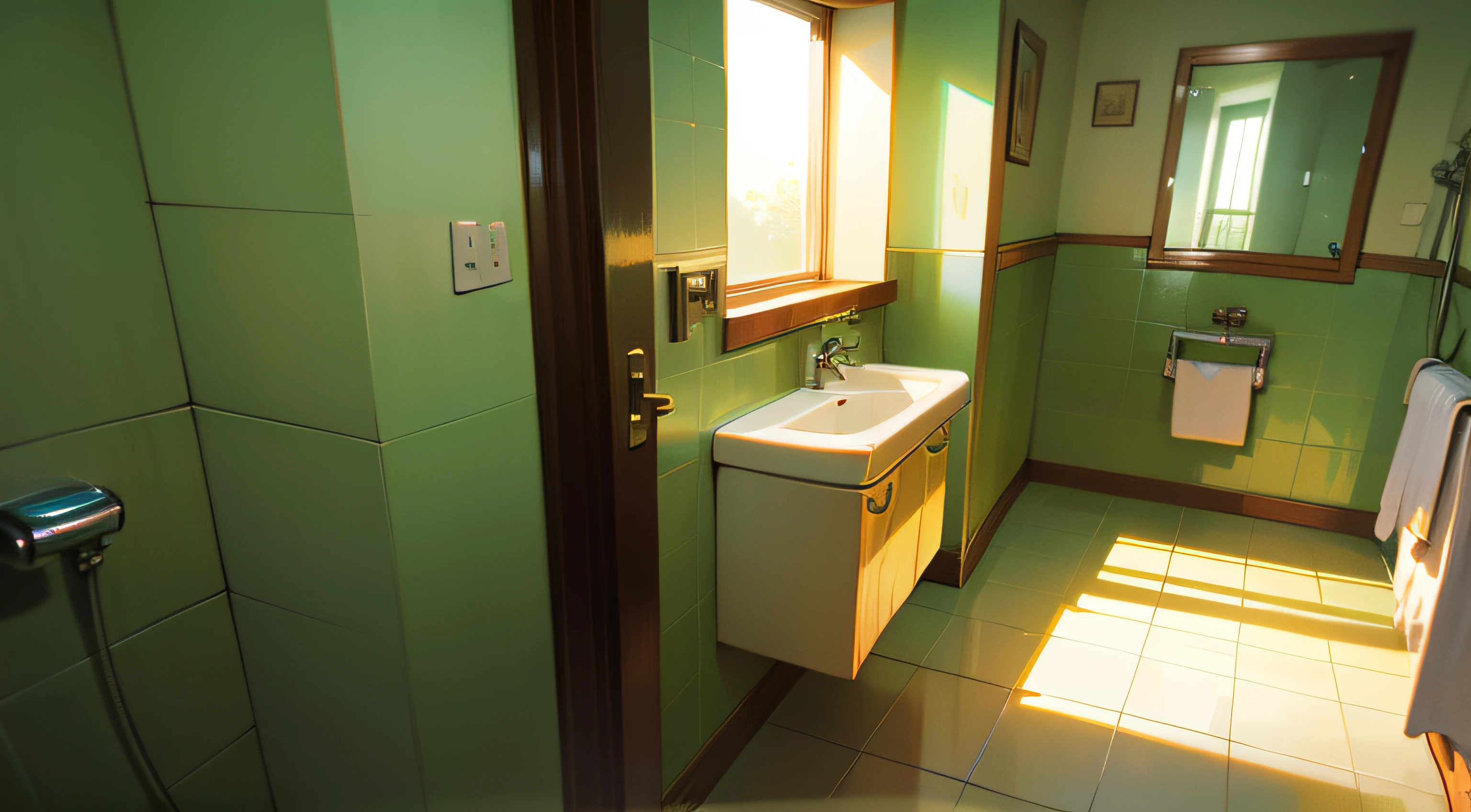 No Man,Shower room,(Front view),Ray traching,8K