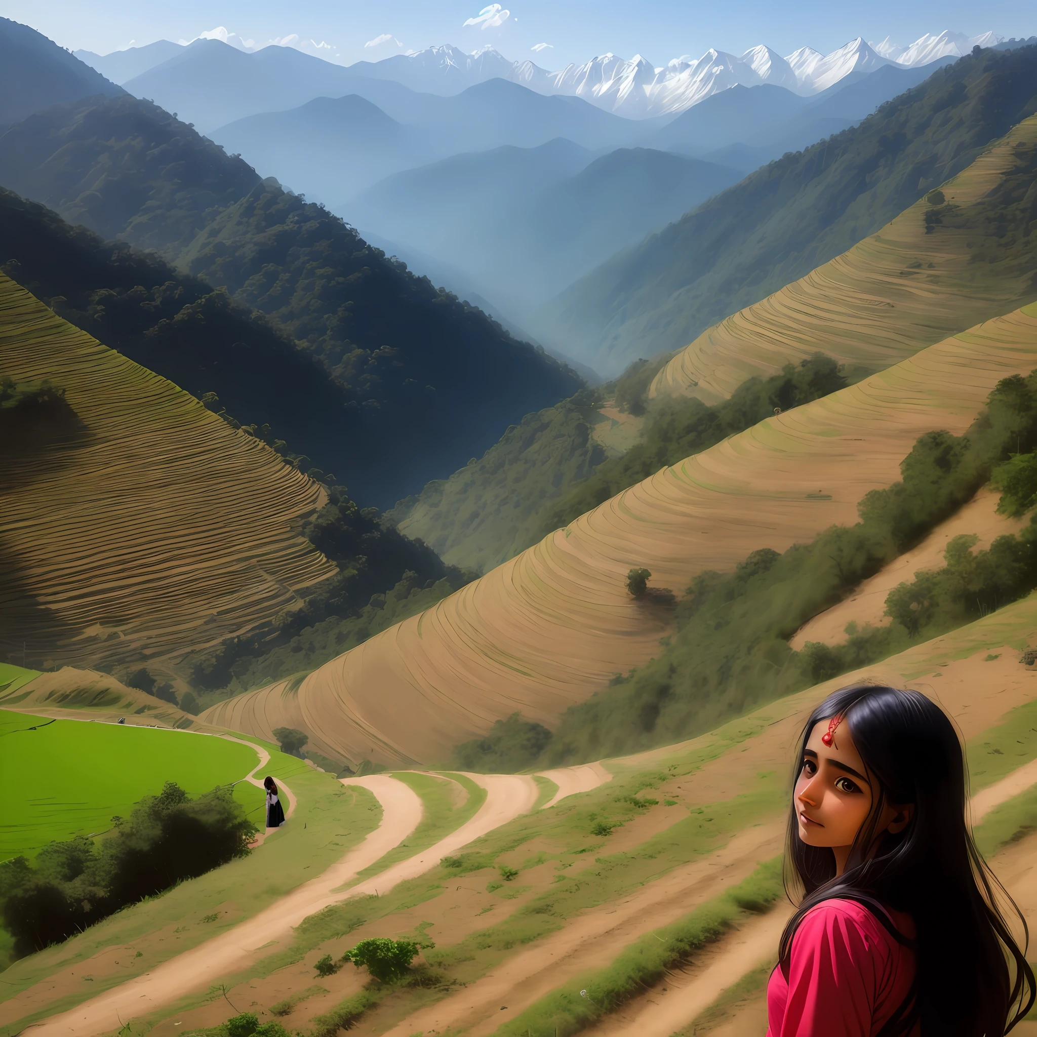 Uttarakhand, pahadi girl , kumauni girl , farming, mountain