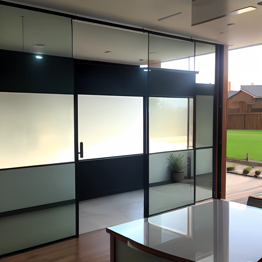 Glass curtain wall large yard Labrador