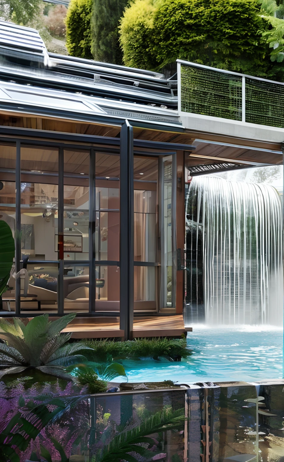 Mach with pool and water fall