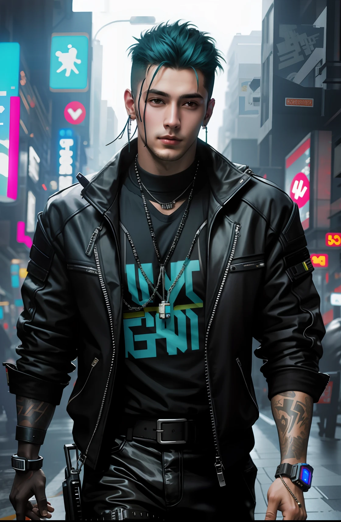Cyberpunk handsome boy