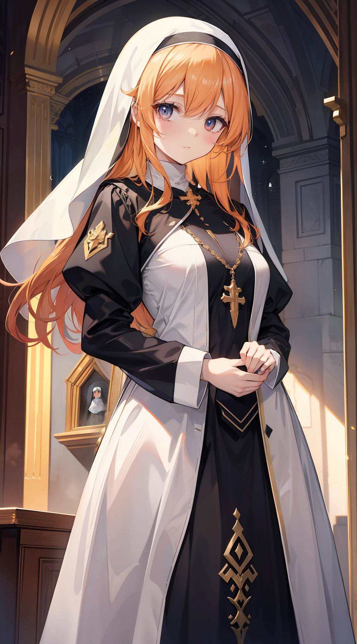 Pure black nun dress