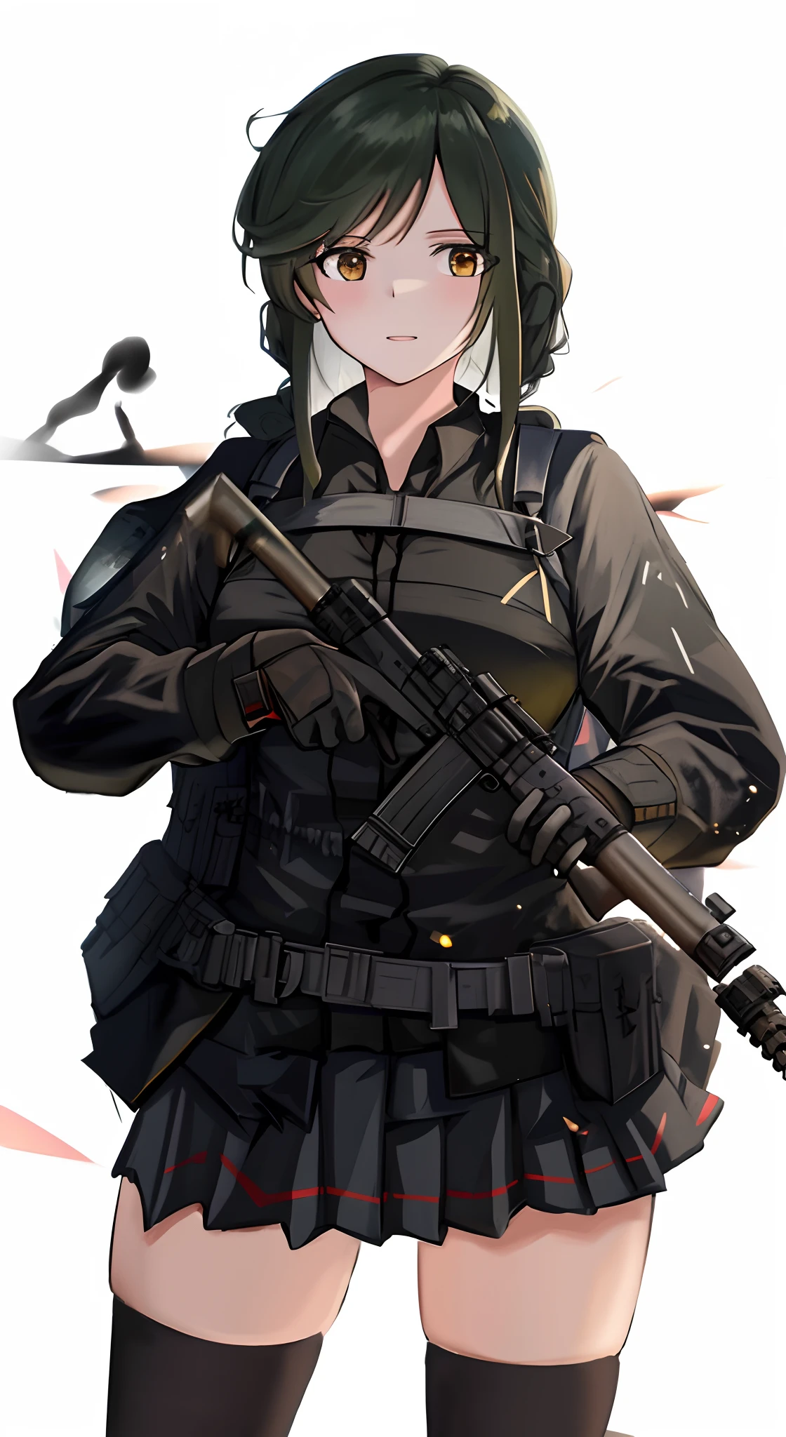 Anime girls wearing uniforms with rifles and uniforms, infantry girls, m4 sopmod ii girls frontline, girls frontline style, soldier girl, mechanized soldier girl, from girls frontline, Female protagonist 👀 :8, with rifle, soldier, dressed in tactical armor, full uniform, military girl, preparing to fight, anime maid ss military, kanliu666