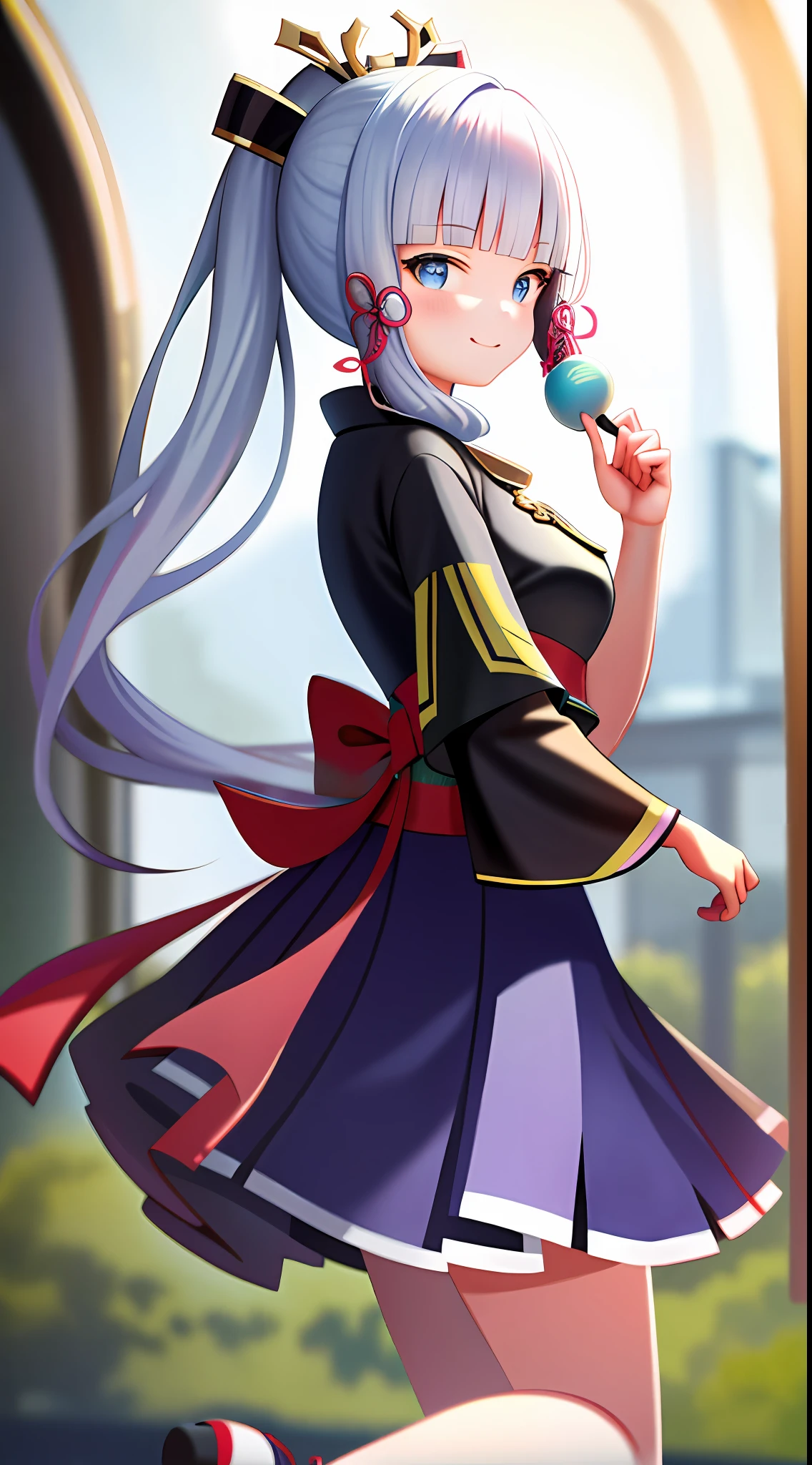 masterpiece, highres, best quality, 1girl solo, kamisato_ayaka, smile, kimono