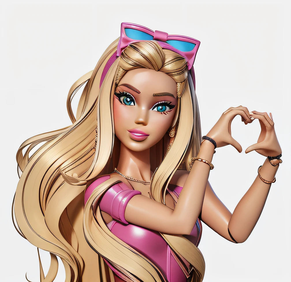 Barbie, imagem em 3d, boneca, altamente detalhada, Alta nitidez, max quality, Barbie 3d, sharp strokes, Uplighting, cinematic lighting