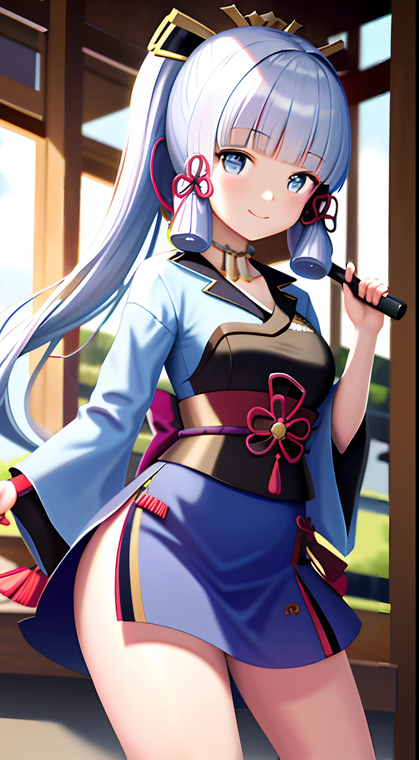 masterpiece, highres, best quality, 1girl solo, kamisato_ayaka, smile, kimono
