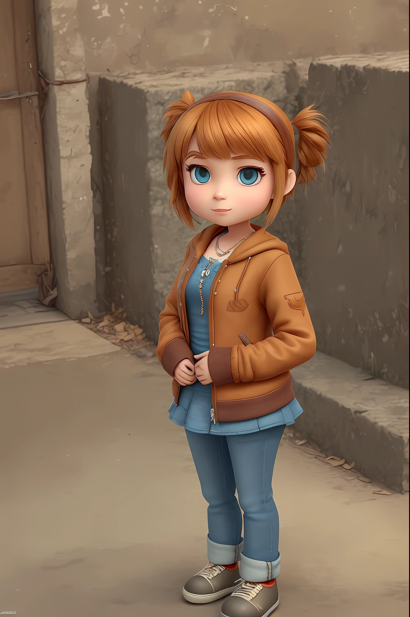 a very cute cartoon girl, 3d pixar --auto --s2