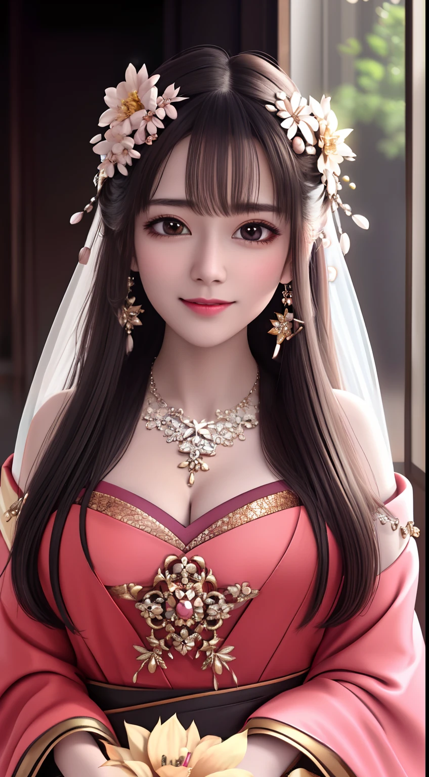 best quality, masterpiece, highres, 1girl,blush,(seductive smile:0.8),star-shaped pupils,china hanfu,hair ornament,necklace, jewelry,Beautiful face,upon_body, tyndall effect,photorealistic, dark studio, rim lighting, two tone lighting,(high detailed skin:1.2), 8k uhd, dslr, soft lighting, high quality, volumetric lighting, candid, Photograph, high resolution, 4k, 8k, Bokeh