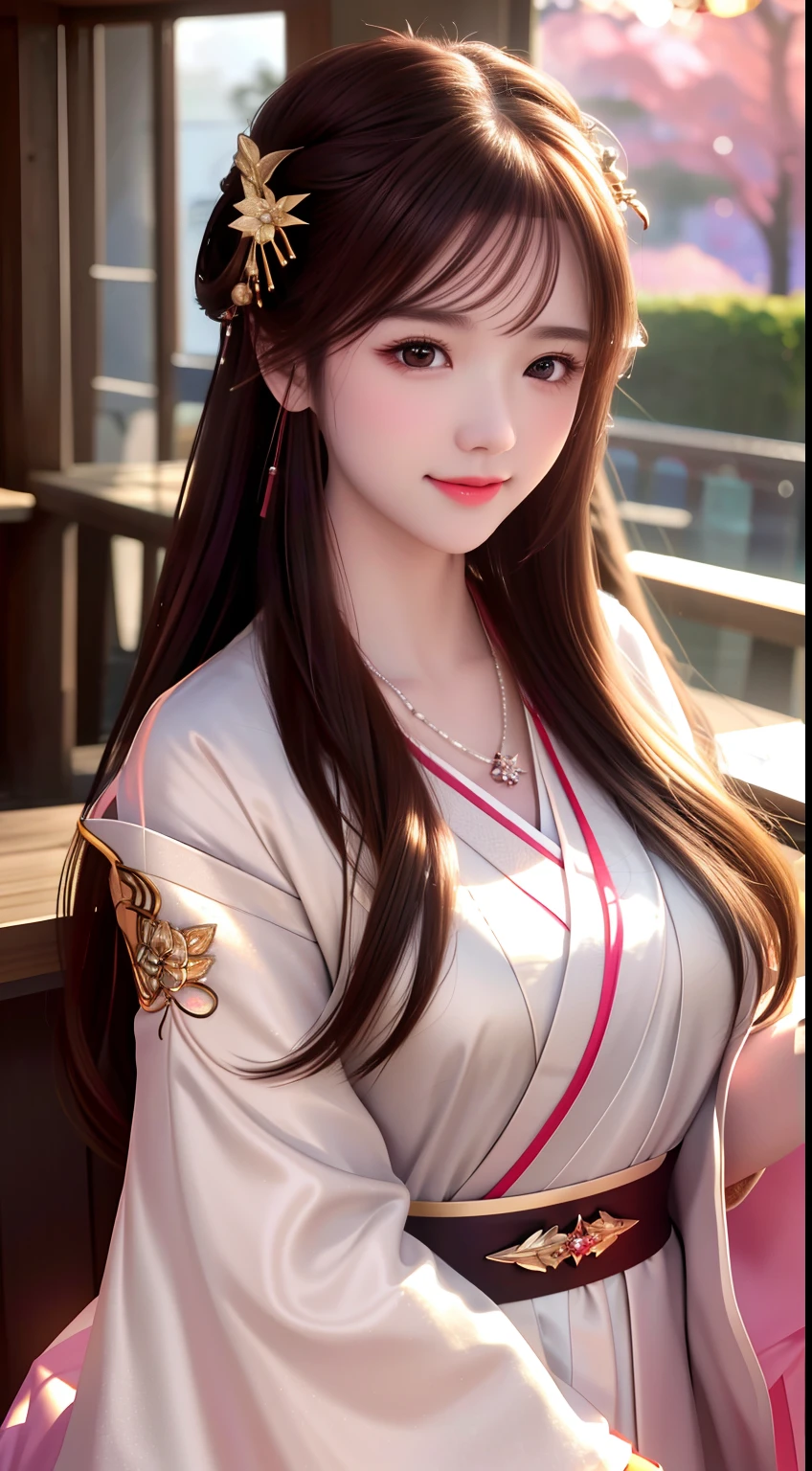 best quality, masterpiece, highres, 1girl,blush,(seductive smile:0.8),star-shaped pupils,china hanfu,hair ornament,necklace, jewelry,Beautiful face,upon_body, tyndall effect,photorealistic, dark studio, rim lighting, two tone lighting,(high detailed skin:1.2), 8k uhd, dslr, soft lighting, high quality, volumetric lighting, candid, Photograph, high resolution, 4k, 8k, Bokeh