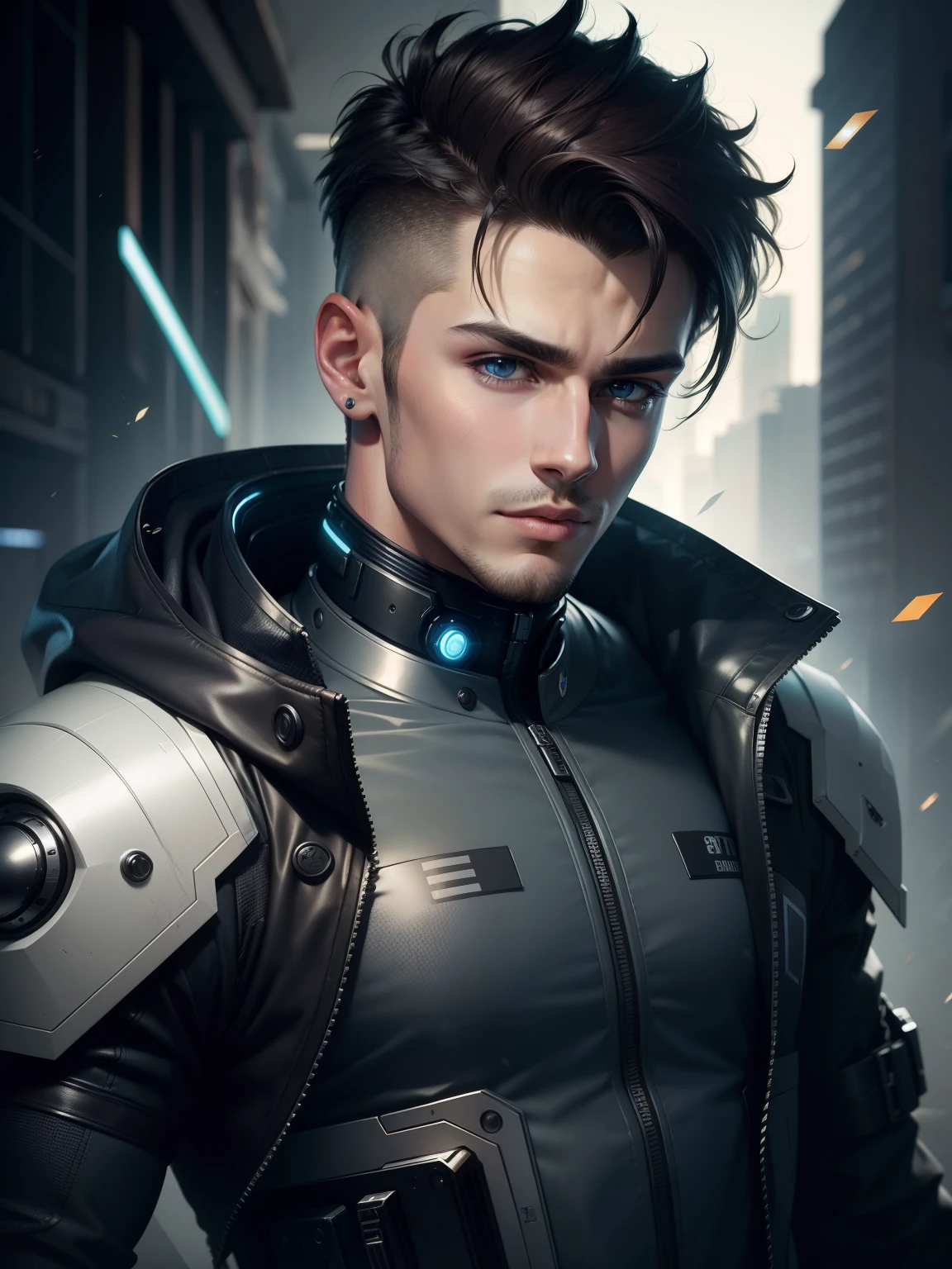 8k change background realistic handsome boy smart boy ultra realistic cyber punk