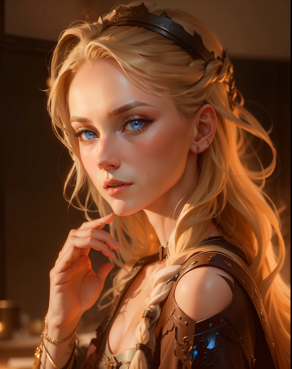 dreamlikeart, modelshoot style, extremely detailed CG unity 8k, full body shot photo of the most beautiful artwork in the world, viking blonde shieldmaiden, beautiful blue eyes, sexy, winter, dark medieval, professional majestic oil painting by Atey Ghailan, by Jeremy Mann, Greg Manchess, Anthonis Mor, Studio Ghibli, ArtStation, CGSociety, Intricate, High Detail, Sharp focus, dramatic, photorealistic painting art by Midjourney and Greg Rutkowski