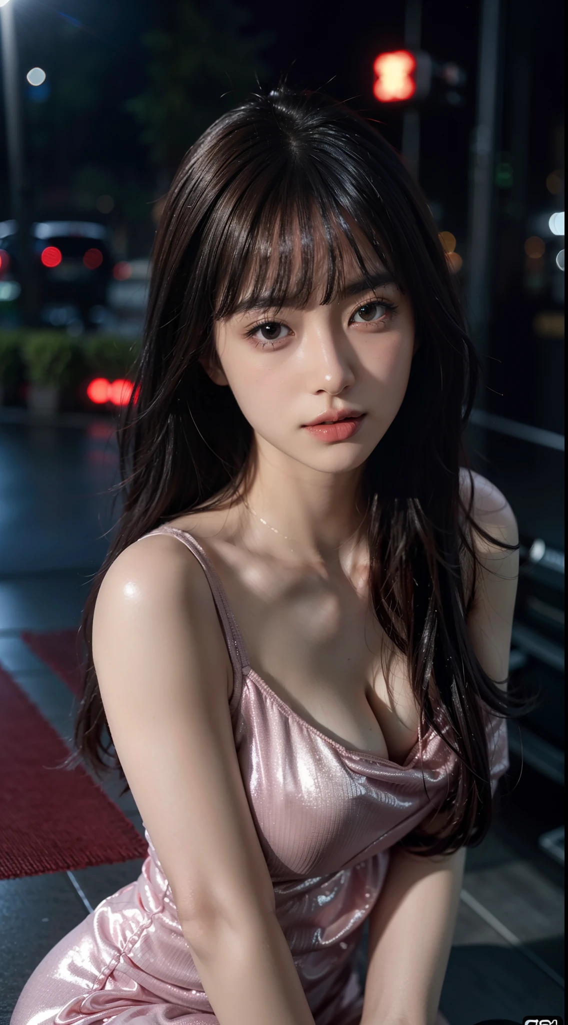 1 girl in、Beautiful photorealistic prestige KDA All-Out League of Legends Ahli、red blush、Wet T-shirt、Torn clothes、Overexposed、Large cleavage、breasts indentation、gravure、obscenity、Colossal tits、ighly detailed、8K、hight resolution、独奏、big juicy lips、thick juicy thighs、make - up、completely 、big shiny breasts、gloves、looking at the viewers、Photorealsitic、cinema4d、octan render、Innovative、A sexy、Curvaceous but slender、Mystical aura、Smoky Mist Around Ahli、Illuminati style、Using advanced machine learning、Exposed camel toe、nighttime scene，nighttime scene、Sateen，Photo styles for secondary magazines、Trends on pixiv、civic trend、perfect-composition, Professional quality, Unreal Engine