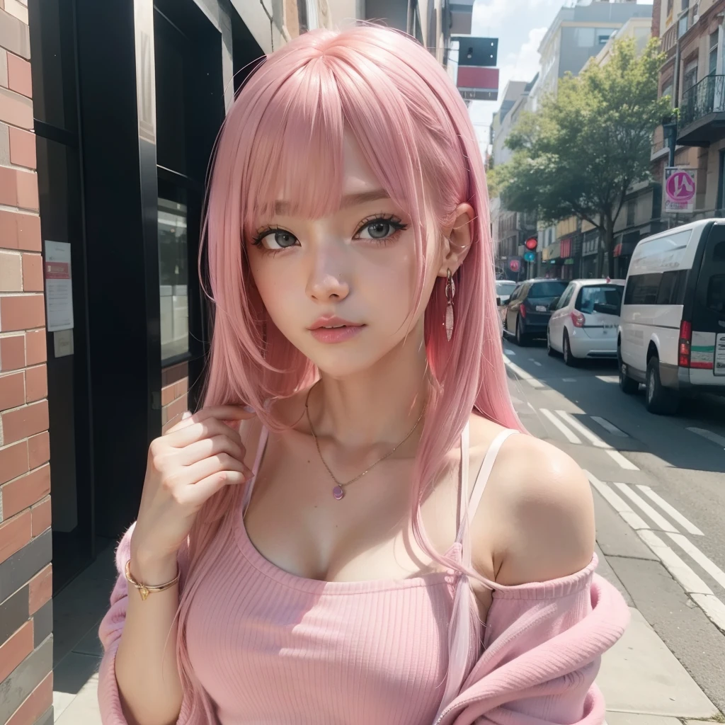 A pink-haired