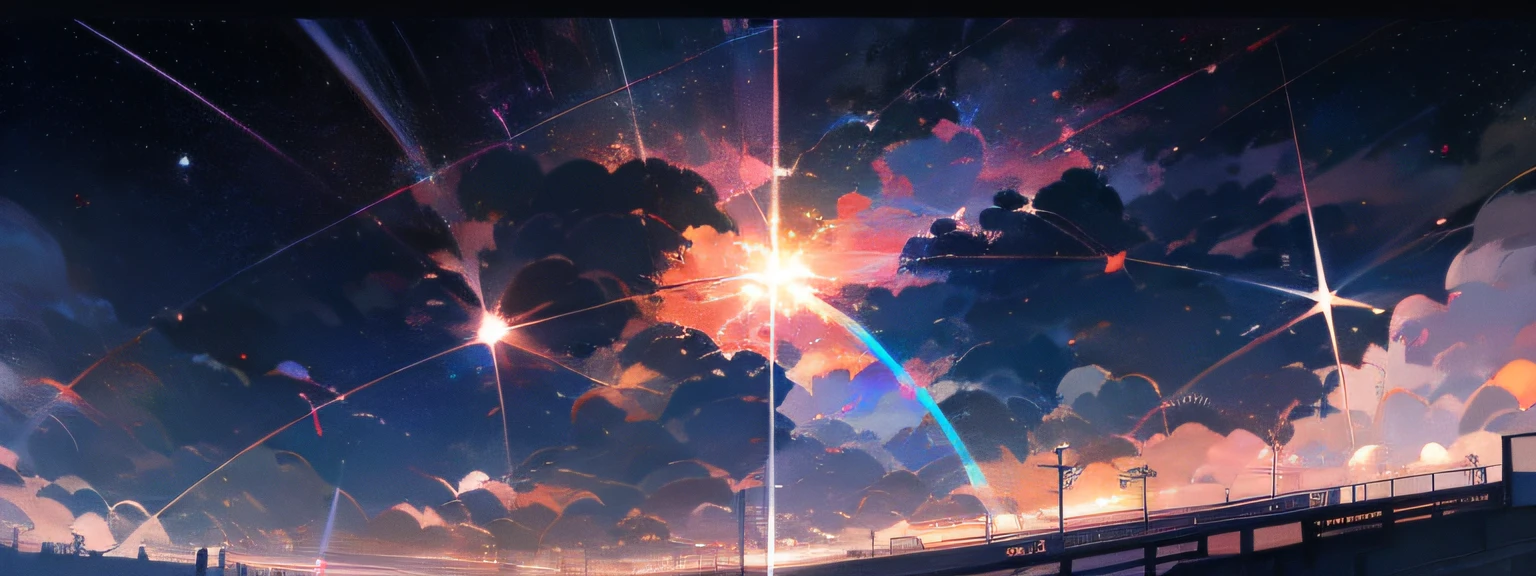 starrysky,rainbowing,baiyun,dream colors,Gorgeous sky views。
