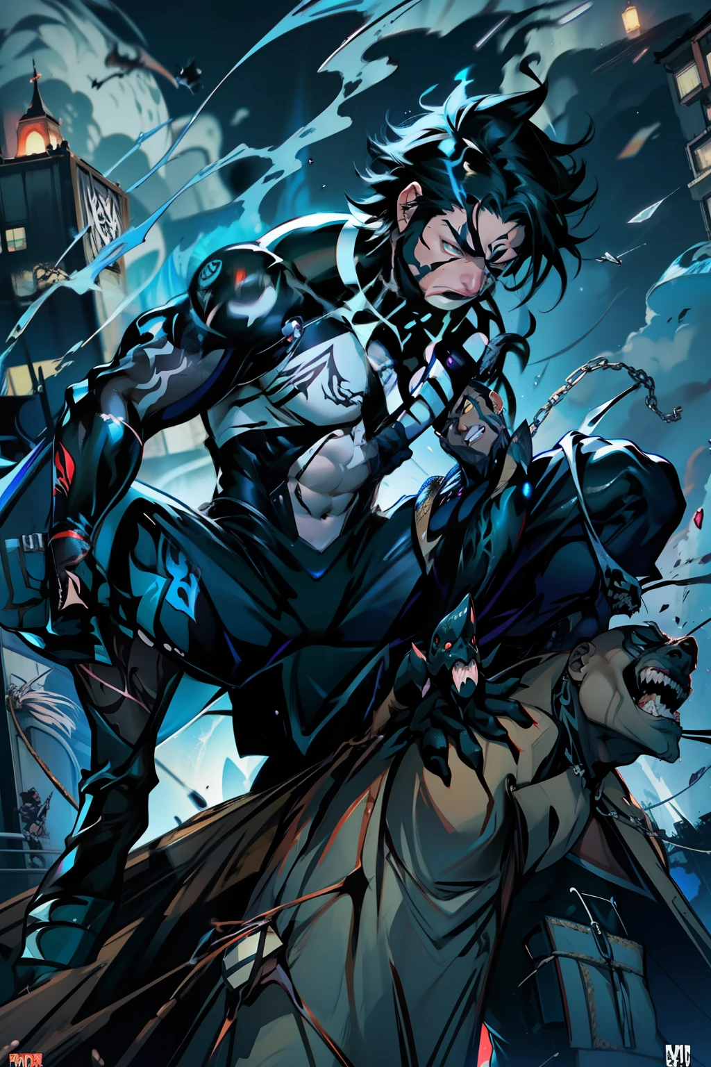 《the original god》Arataki Kazuto , male people, chest muscle, Sexy , Venom symbiote for your body, Black mucus of the body , into venom, venomize,Black bodysuit,(Cloak),Red cape,Abs,(Adult male)((Venom possession,venom symbiote)),over-Tortoise Man,Battle damage,((Masterpiece)), ((Best quality)), Ultra detailed,((illustration)), Dynamic Angle, Detailed light, (Delicate eyes), Floating, 1boy, Male focus, Head, Clothing, Yellow eyes, necklace, tattoo, (Forehead:0.8), (ahoge:0.8), jewelry, brunette color hair,apathy,Ray, chest muscle, Sexy , Venom symbiote for your body, Black mucus of the body , (into venom), Venom,frontage,Bust photo,White tight-fitting top,spiderman outfit,style of anime4 K, 4K anime wallpaper, Badass anime 8 K, 4 k comic wallpaper, young anime man, Anime boys, Anime wallpapers 4 k, Anime wallpaper 4K, High quality anime art style, Anime moe art style, Anime art wallpaper 8 K, Anime art wallpaper 4 K, RGB lighting,