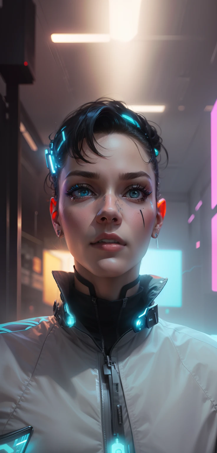Change background of cyber punk, realistic face