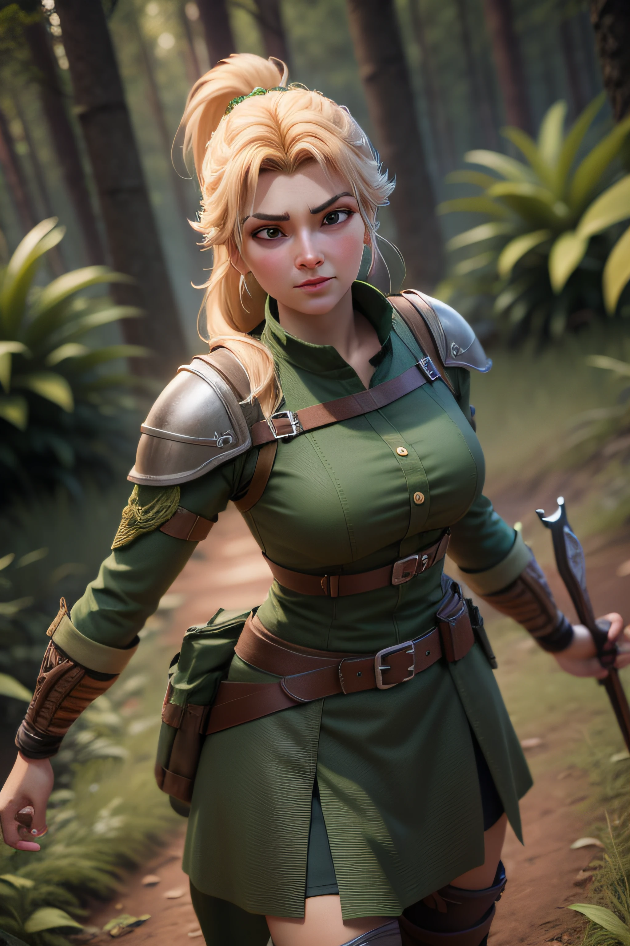 Sonya, guerreira na selva, 3D, 4K.