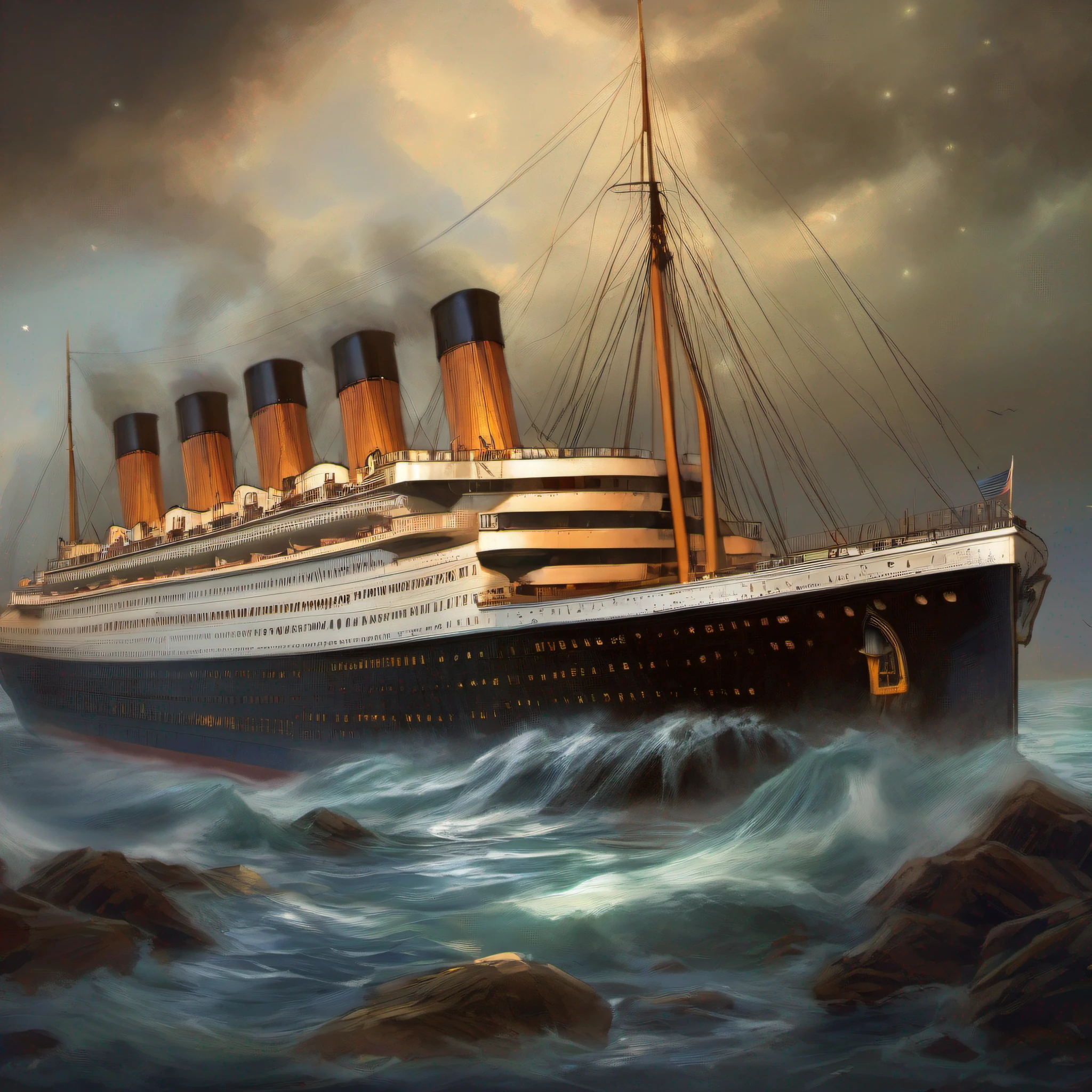 Titanic ship portrait