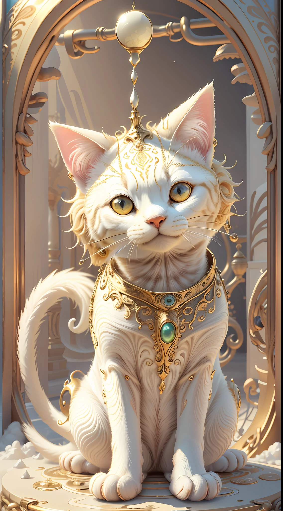 Ivory Gold AI psychedelic magic,catss,cleanness,brightly,ssmile,Funny