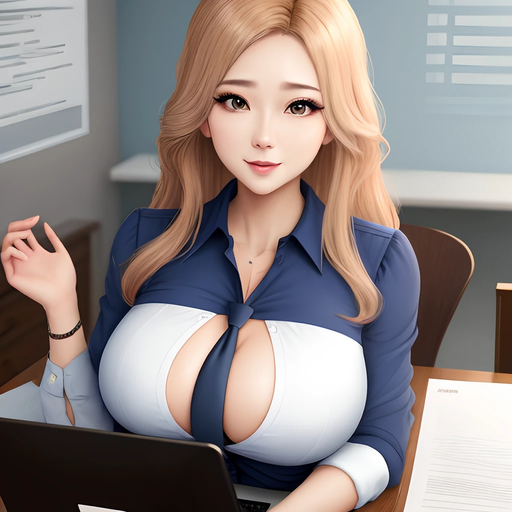 Sexy busty secretary