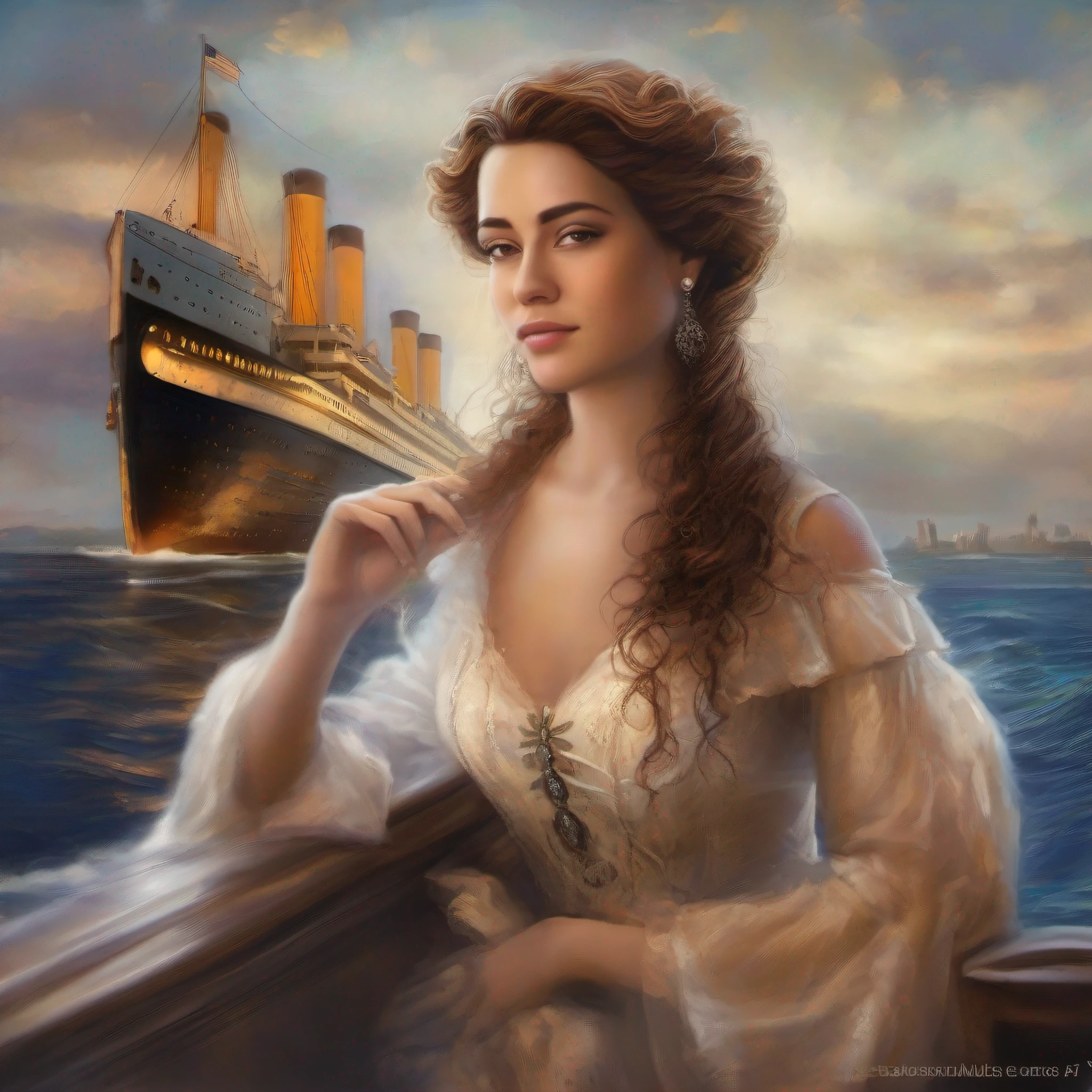 Retrato do navio Titanic e Rosemary