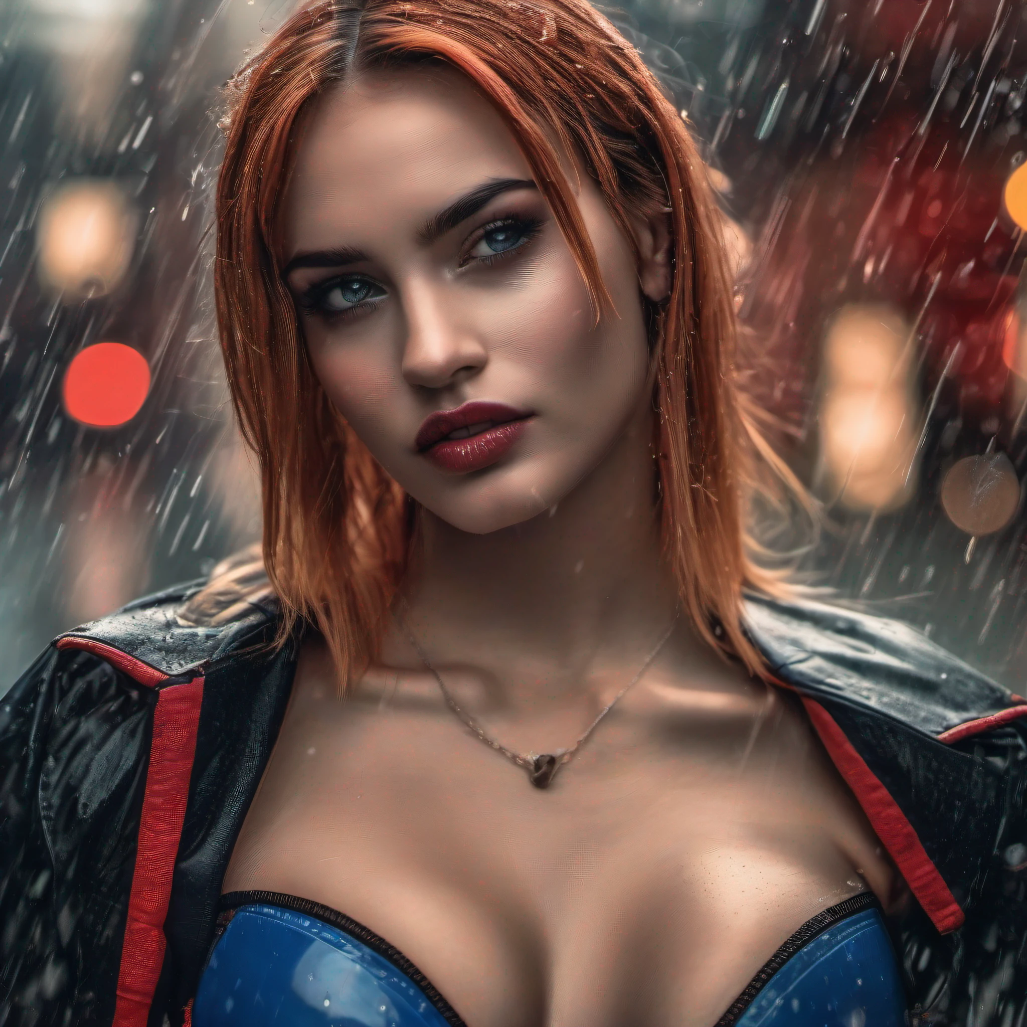 Dua Lipain a Fully body pose, photo of a very beautiful!!  victoria secret model harley quinn, raining, 8 k, hdr, smooth, sharp focus, high resolution, award - winning photo, trending on artstation, dslr, 5 0 mm