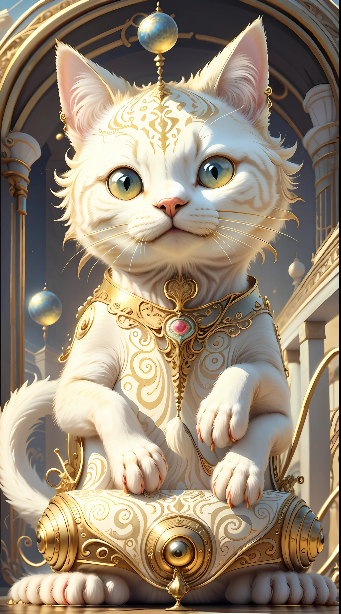 Ivory Gold AI psychedelic magic,catss,cleanness,brightly,ssmile,Funny