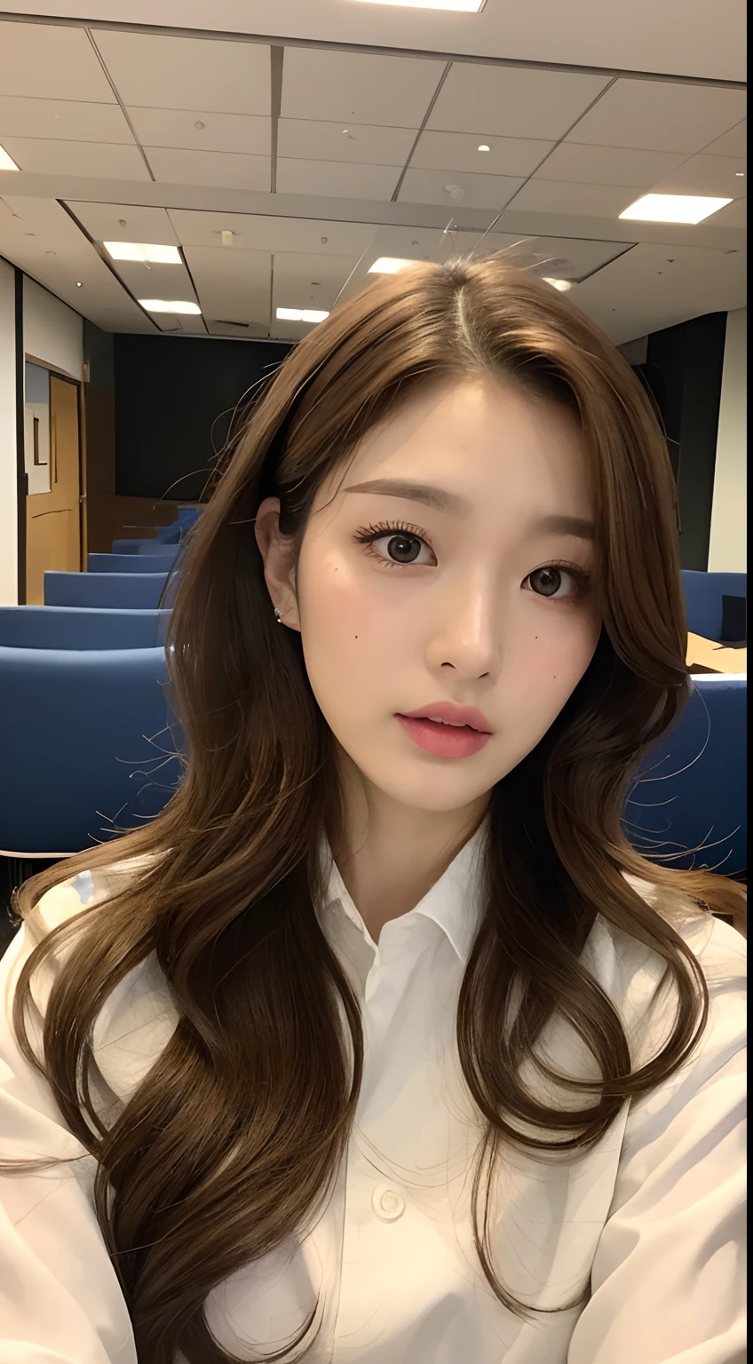 - [ ] photorealistic:1.37, masterpiece, best quality, raw photo, absurdres, uhd, 1girl, wavy hair, brown hair , looking at viewer, in the large meeting room of the office in the high tower office building in  Tokyo ,Tokyo tower,intricate detail, detailed background, detailed skin, pore, highres, hdr , presentation to ten men , beautiful model, soft light to the face,JP_MODELS , midium breasts, a 30 yo woman ,((white uniform shirts))
