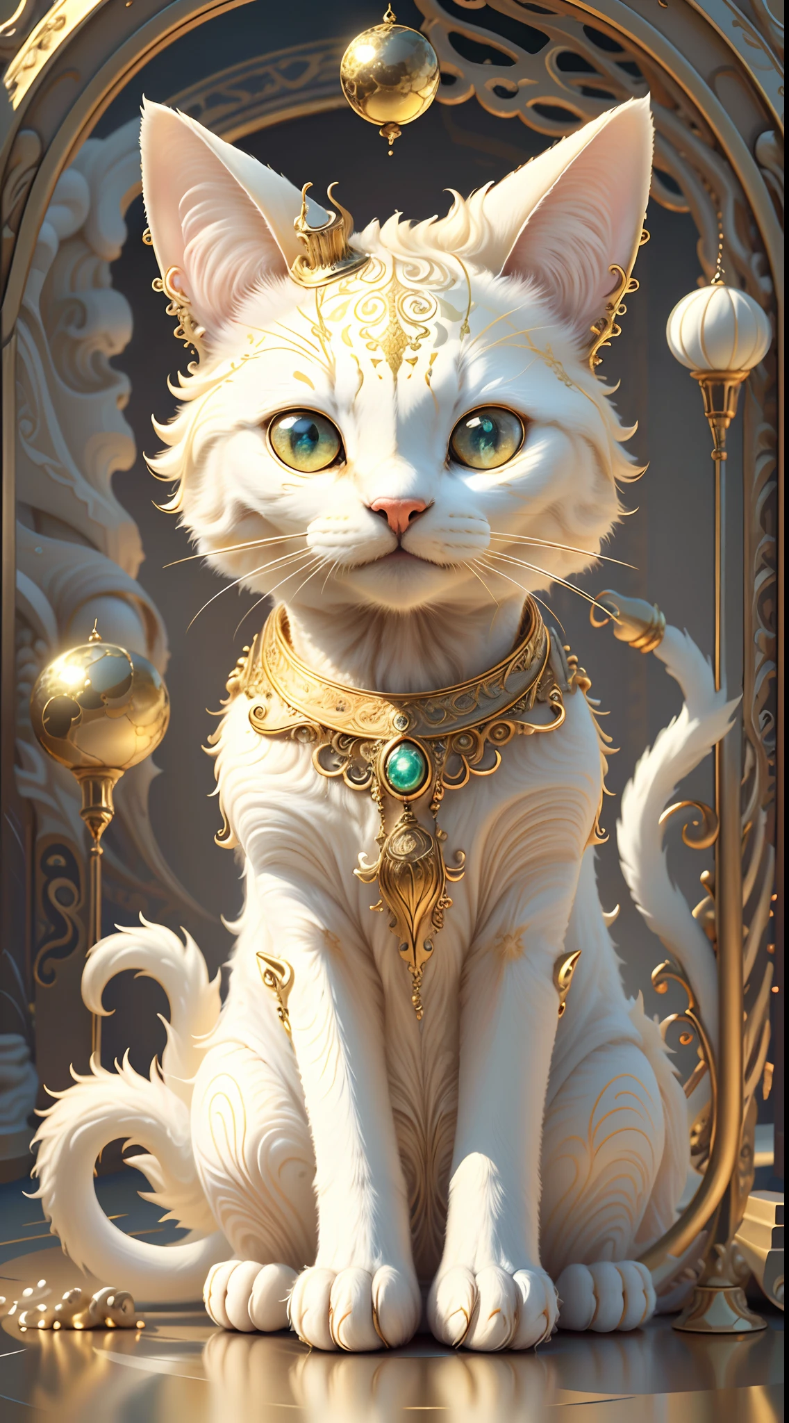 Ivory Gold AI psychedelic magic,catss，cleanness，brightly，ssmile，Funny