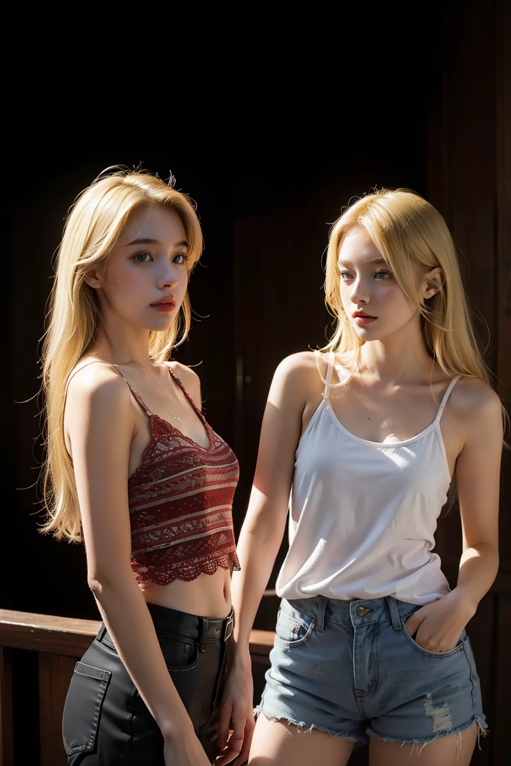 Two girl blonde , once and other 17 years old