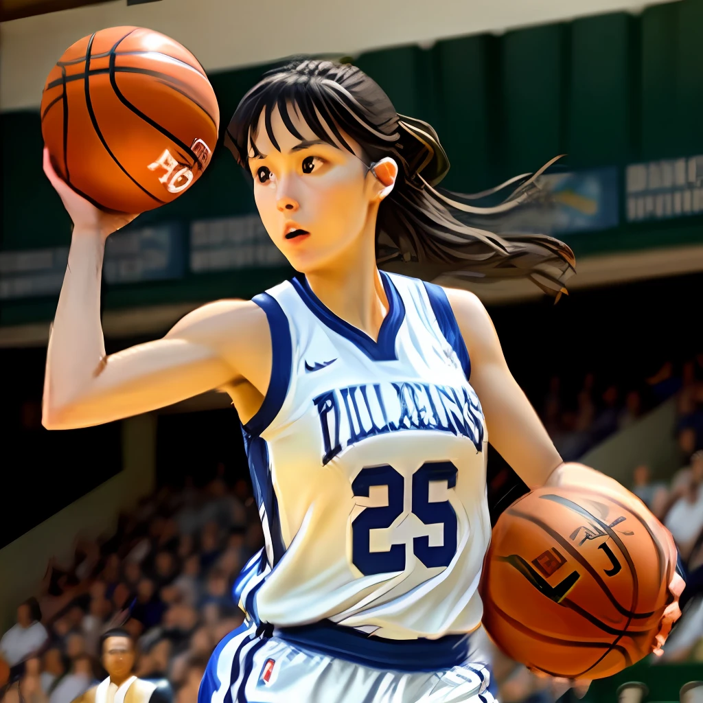 White Silk Lori plays basketball