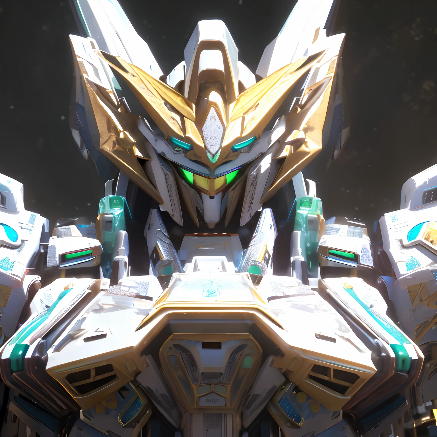 a robot, best quality, highly detailed, ultra-detailed, masterpiece, 8k wallpaper, white theme, green eyes, bad anatomy, absurdres, highres, super fine illustration, absurdres, solo, game cg, lord,at night, (blacklight:1), (detailed beautiful face and eyes:1), command spell,mecha musume,mask,mechanical parts, robot joints, full armor