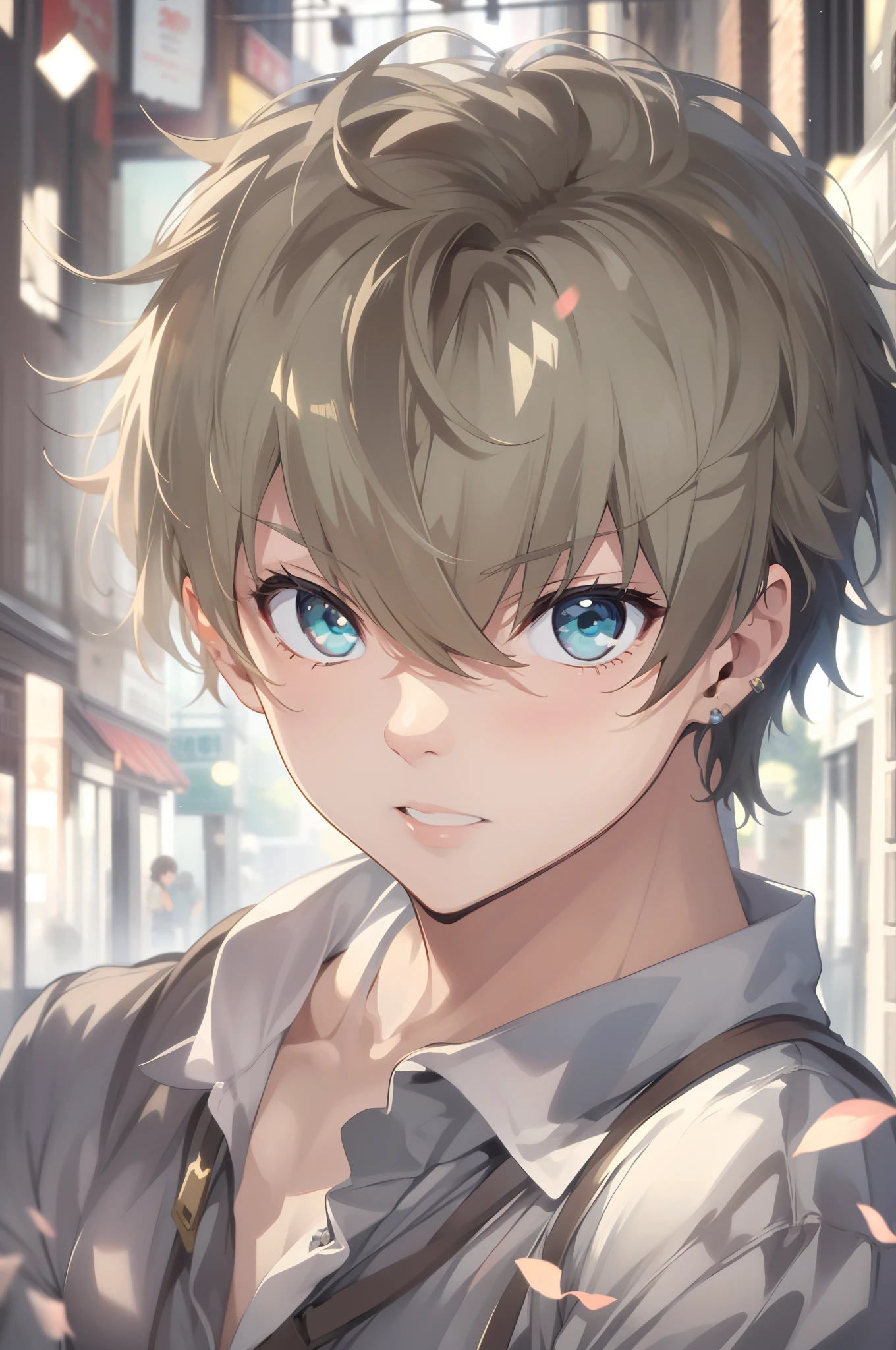 Masterpiece, Best quality, High quality, 1boy, Solo, Male focus, view the viewer, Upper body, nanase_Haruka