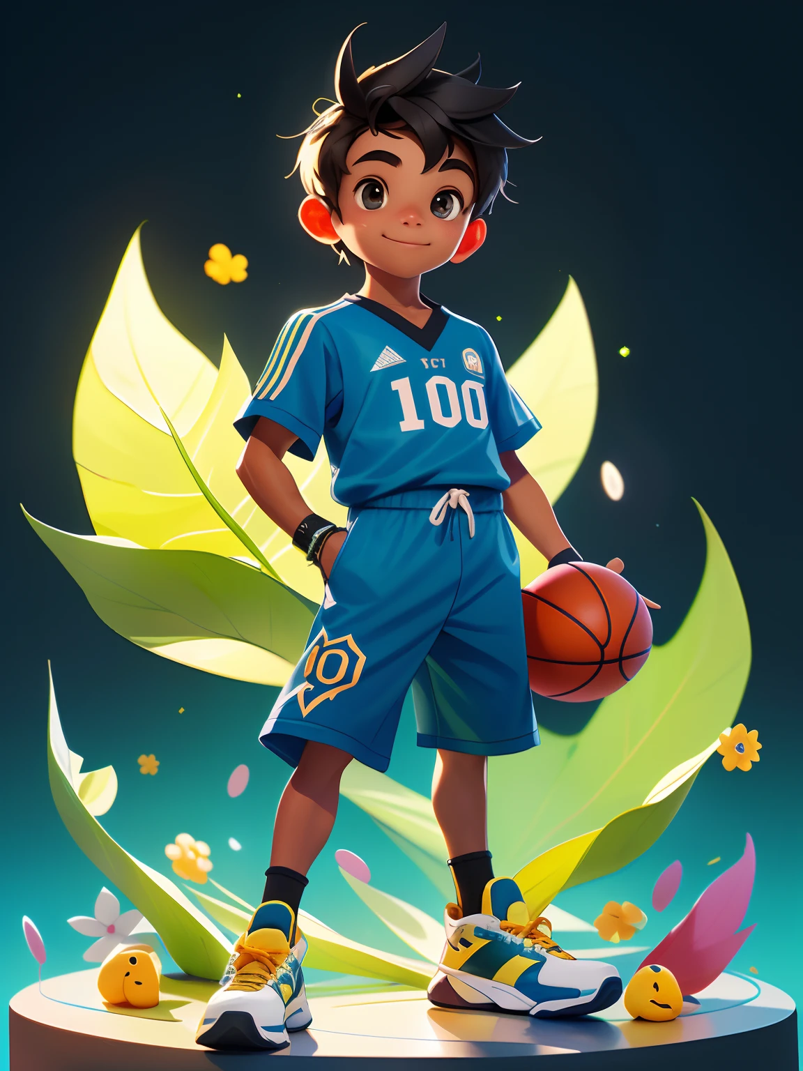 Menino de 10 anos，rumo ao futuro，tmasterpiece，HighestQuali，（（Fotorrealista：1.4））tmasterpiece，（tmasterpiece，Best quality at best）Cinco garotinhos fofos，Vestindo uma camisa vermelha e branca，Black basketball shoes，bola de basquete，Olhos Elaborados，sorriso feliz，clean backdrop，Brilho delicado，8k，c4d，renderizado，illustratio，muito delicado bonito，CG altamente detalhado，Papel de parede 8k，estarrecedor，finamente detalhado，Highly detailed CG Unity 8k wallpapers，tamanho do arquivo enorme，super detalhamento，超A high resolution，A high resolution，Very detailed，（（olhos e rostos muito detalhados）），olhos lindamente detalhados，rosto muito delicado， perfect  lighting，Luz Facial，Cores Naturais，（（Menino de 10 anos）），Da luz frontal