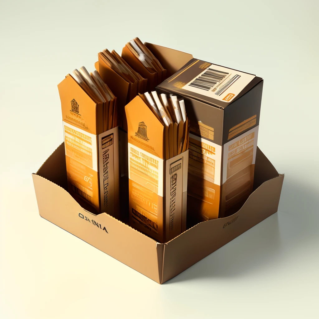 A box of cigarettes,Brown packaging