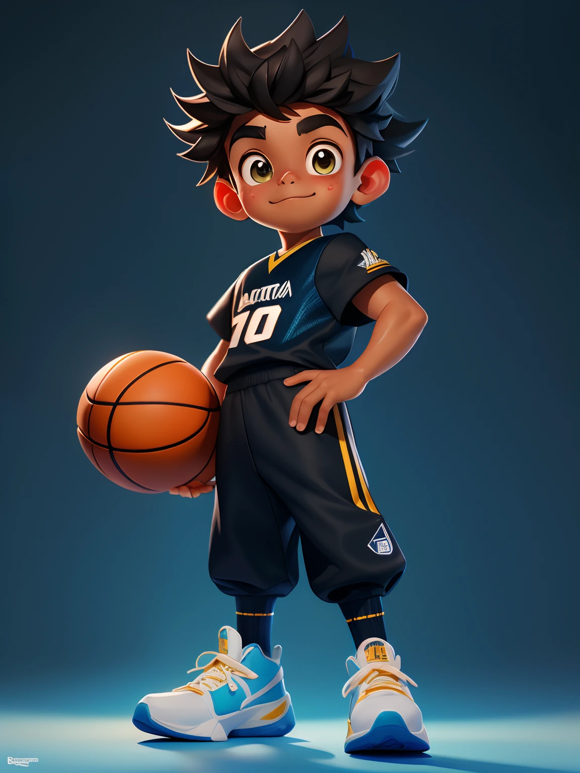  negro de 10 anos，rumo ao futuro，tmasterpiece，HighestQuali，（（Fotorrealista：1.4））tmasterpiece，（tmasterpiece，Best quality at best）Cinco garotinhos fofos，Vestindo basketball shoes，bola de basquete，Olhos Elaborados，sorriso feliz，clean backdrop，renderizado，illustratio，muito delicado bonito，CG altamente detalhado，tamanho do arquivo enorme，super detalhamento，超A high resolution，A high resolution，Very detailed，（（olhos e rostos muito detalhados）），olhos lindamente detalhados，rosto muito delicado， perfect  lighting，Luz Facial，Cores Naturais，（（Menino anos）, fundo branco e simples