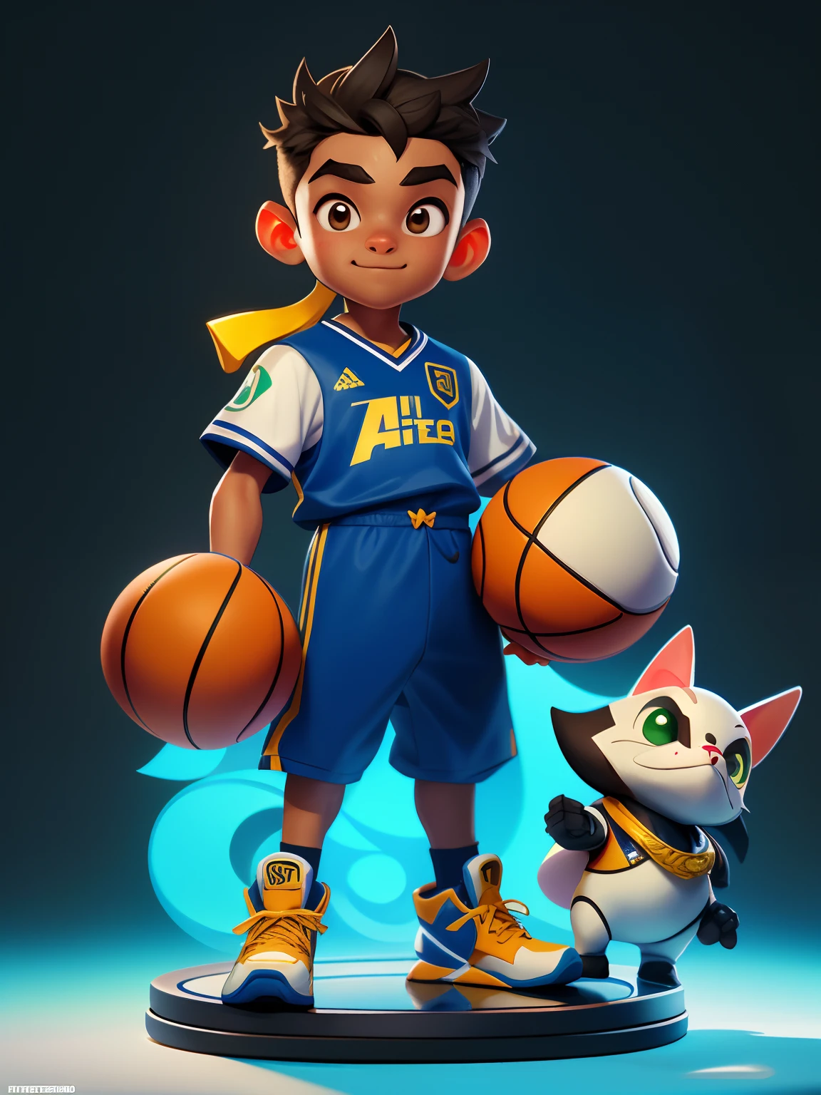 Menino negro de 10 anos,rumo ao futuro,tmasterpiece,HighestQuali,((Fotorrealista:1.4))tmasterpiece,(tmasterpiece,Best quality at best)Cinco garotinhos fofos,Vestindo basketball shoes,bola de basquete,Olhos Elaborados,sorriso feliz,clean backdrop,renderizado,illustratio,muito delicado bonito,CG altamente detalhado,tamanho do arquivo enorme,super detalhamento,超A high resolution,A high resolution,Very detailed,((olhos e rostos muito detalhados)),olhos lindamente detalhados,rosto muito delicado, perfect lighting,Luz Facial,Cores Naturais,((Menino de 10 anos), fundo branco e simples