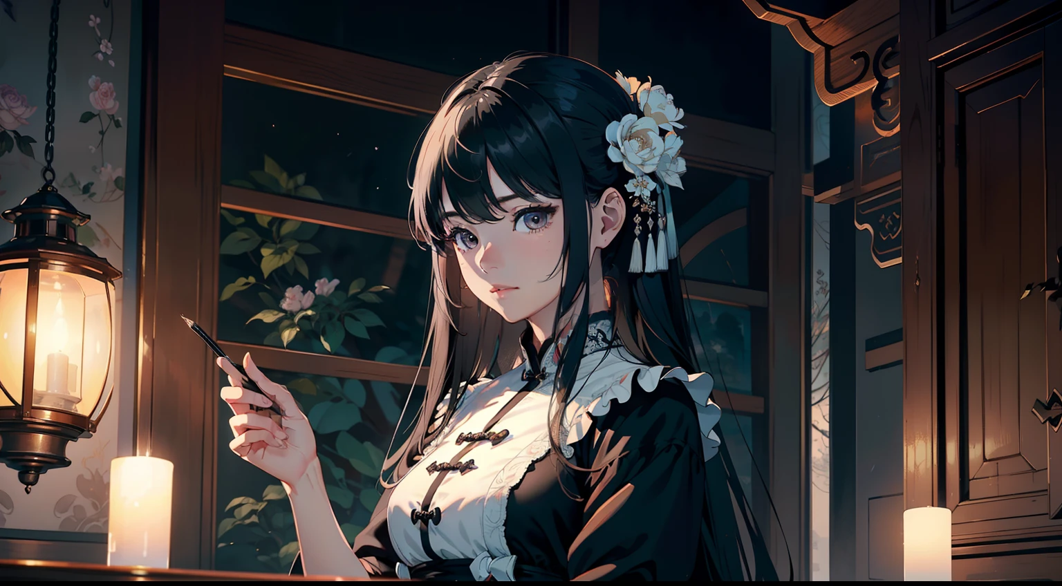 Best quality, masterpiece, illustration, an extremely exquisite and beautiful, extremely detailed, CG, Great Unity, 8K wallpaper, stunning to the extreme, fine details, masterpiece, best quality, official art, extremely detailed Cg unified 8K wallpaper, rural China, (a 30-year-old woman, black eyes, black hair, white clothes,)