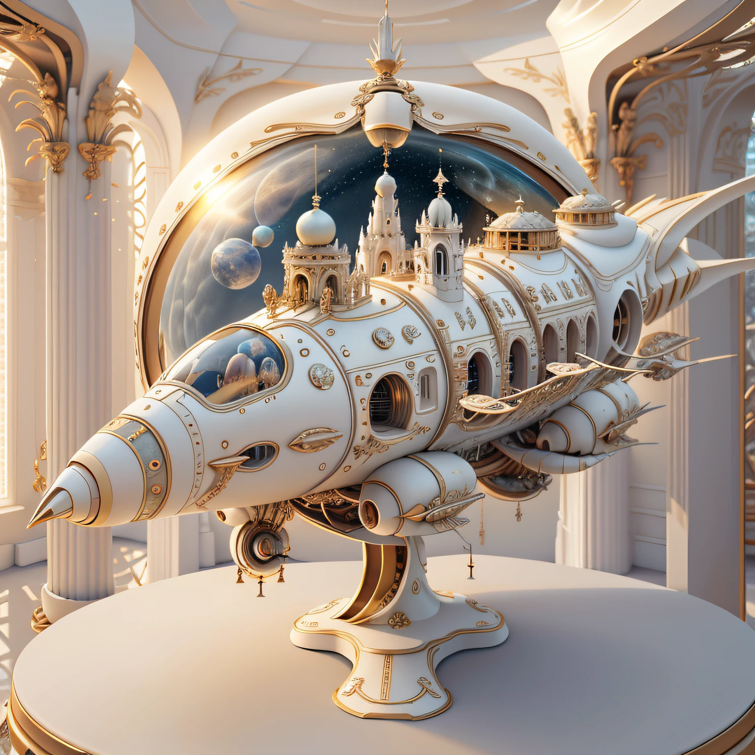 IvoryGoldAI 
spaceship in space, stars