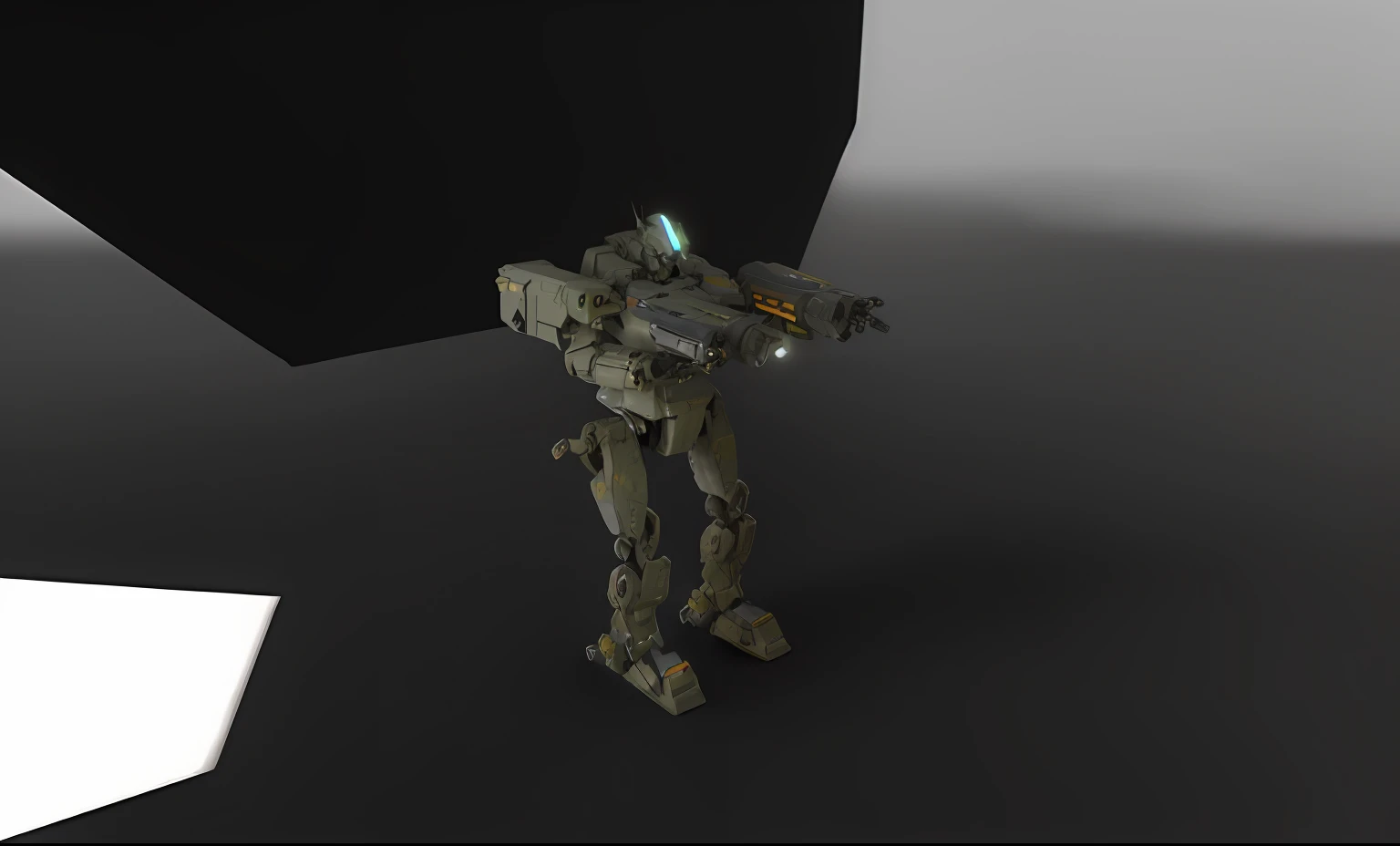 Close-up of a robot wearing a helmet standing in the room, Full body mecha, combat mech clothes, military robot, mech body, sci-fi mech, discarded mech in background, kitbashing component, tank with legs, cel shaded pbr, sci-fi soldier, in game capture 3d render, Humanoid mech, Pictorial humanoid mecha war machine